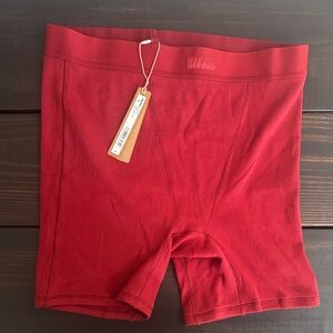 SKIMS Red Ribbed Boxer Briefs